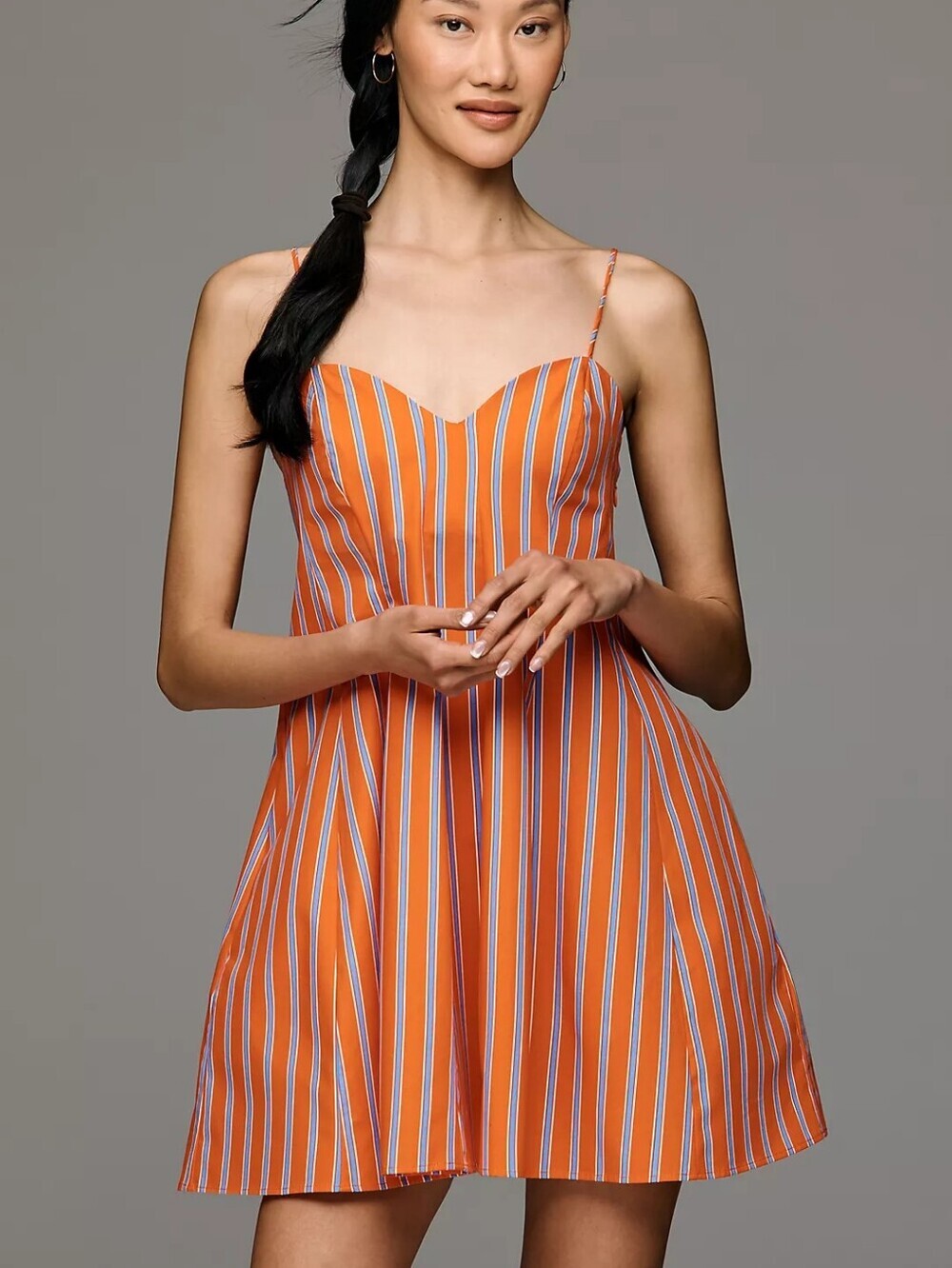 Striped Cotton Mini Dress